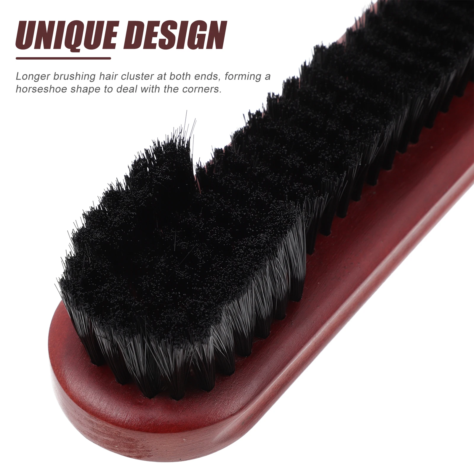 

2Pcs Pool Table Cleaning Brush with Wooden Handle and Mixed Bristle Lengths Horseshoe Design for Edge Cleaning Non Scratch