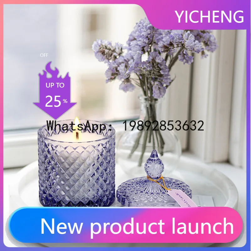 

LZ Premium Sense Aromatherapy Candle Gift Box Souvenir Soybean Wax Glass Cross-border Fragrance Candle Ornament