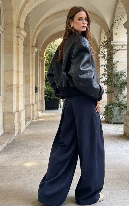 Women Stand Collar  Coat Double Zip Short Jacket Padded‑Shoulder Woolen Outerwear Street Style Jacket Baseball Uniform 2026