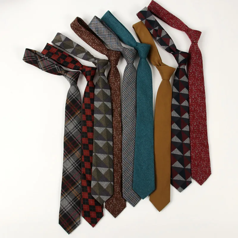 

Wool Plaid Casual Vintage Gentleman Tie College Style Original Ecological Japanese British Ins Trendy Men's Decorative Tie