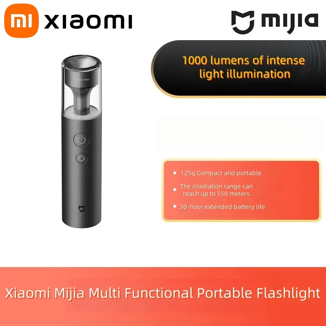 

Xiaomi Mijia Multi Functional Portable Flashlight Strong Light Flashlight Outdoor Wilderness Survival Camping Atmosphere Light