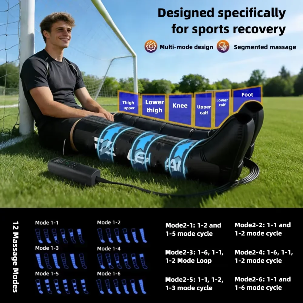 Air Wave Massage Boots Smart Compression Leg & Foot Massager 360° Airbags Improve Leg Circulation, Targeted Local Massage Gift