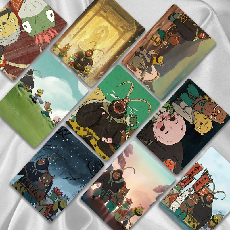 55PCS Anime Langlang Mountain Nobody Holographic Photocard Set - Cartoon Animals Collectible LOMO Cards Fans Gif