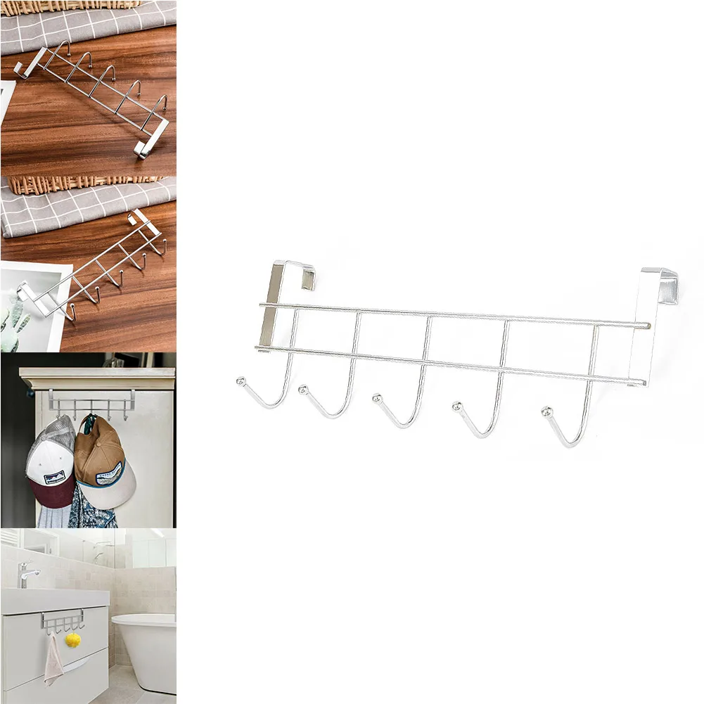 24.5 x 9 x 2.5 cm Hook rack Wash Accessories Hanger Storage Over The Door Professional Replacement Stainless Steel