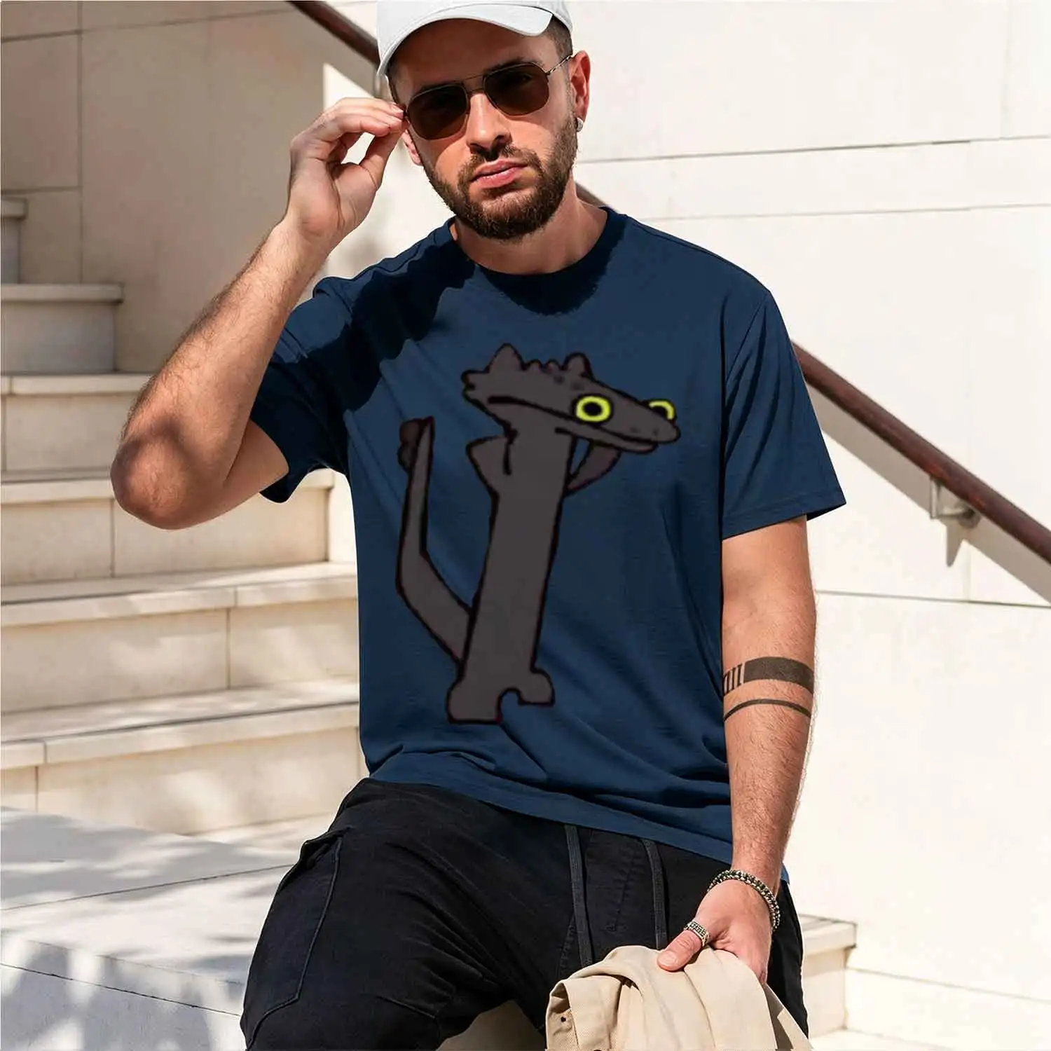 Funny Toothl eam agon Kawaii Sticker 2026 New Model Men’s Short-sleeve crewneck T-Shirt Classic Casual Multiple Colors and Sizes view 3