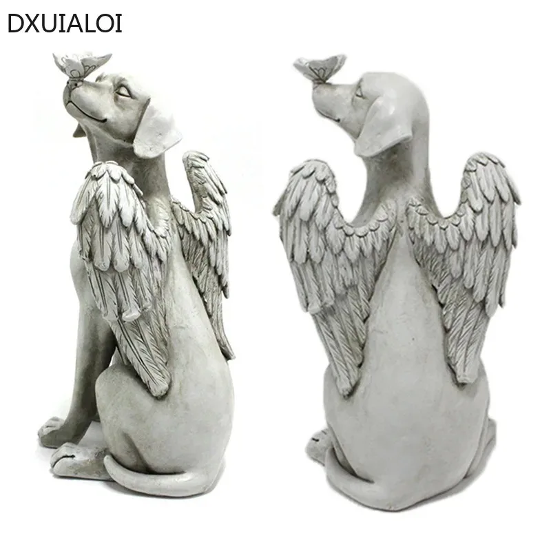 

DXUIALOI Creative Simulation Cat and Dog Statue Resin Crafts Pet Dog Tombstone Memorial Stone Outdoor Garden Animal Decoration