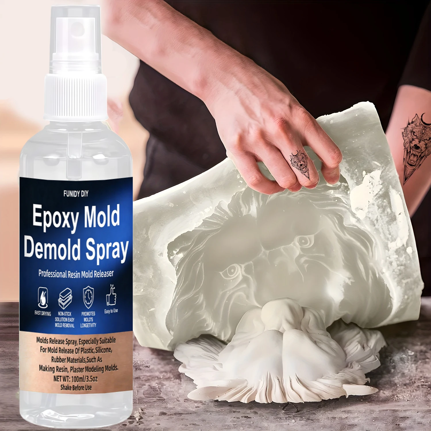 Epoxidharz-Entformungsspray - Trennmittel für Harz und Epoxidharz für müheloses und reibungsloses Entformen, universell einsetzbar auf fast allen Formen – Detail 1