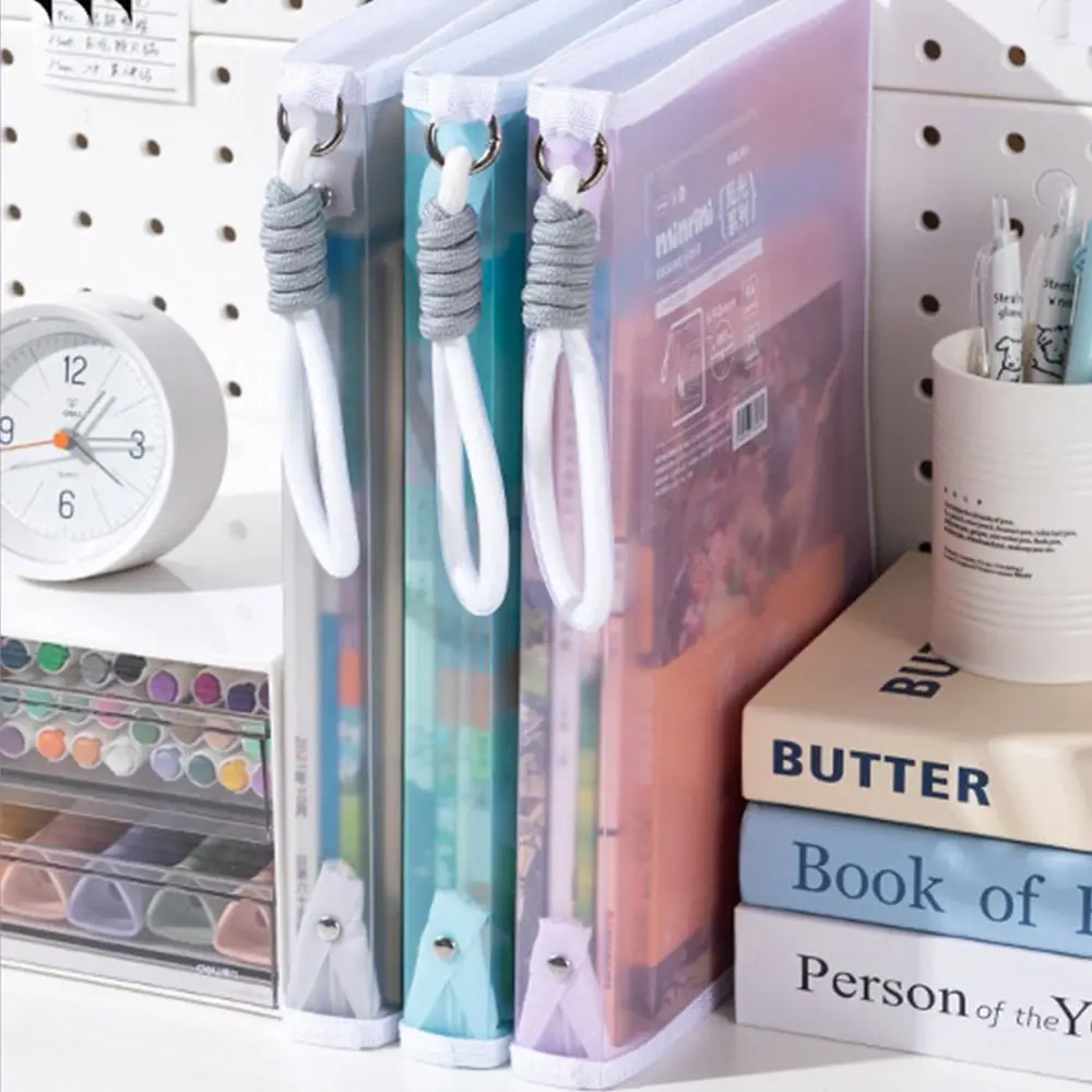 แบบพกพาโปร่งใส A4 ซิปกระเป๋า Lanyard ขนาดใหญ่ความจุกระเป๋าผู้ถือเครื่องเขียนอุปกรณ์สํานักงานโรงเรียน