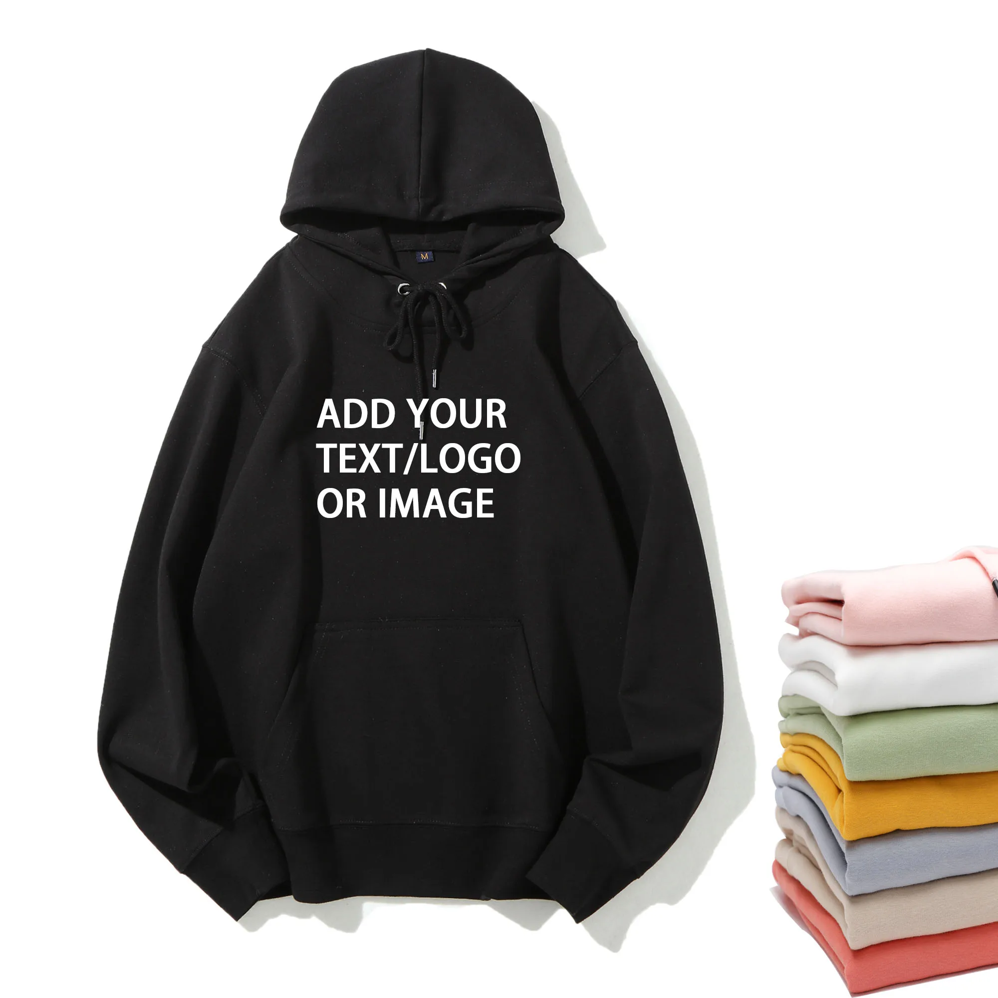 Customs Sweatshirt DIY Custom Your Brand LOGO 600GSM Heavy Weight Autumn Winter Casual Thick Cotton Unisex Top Hoodies