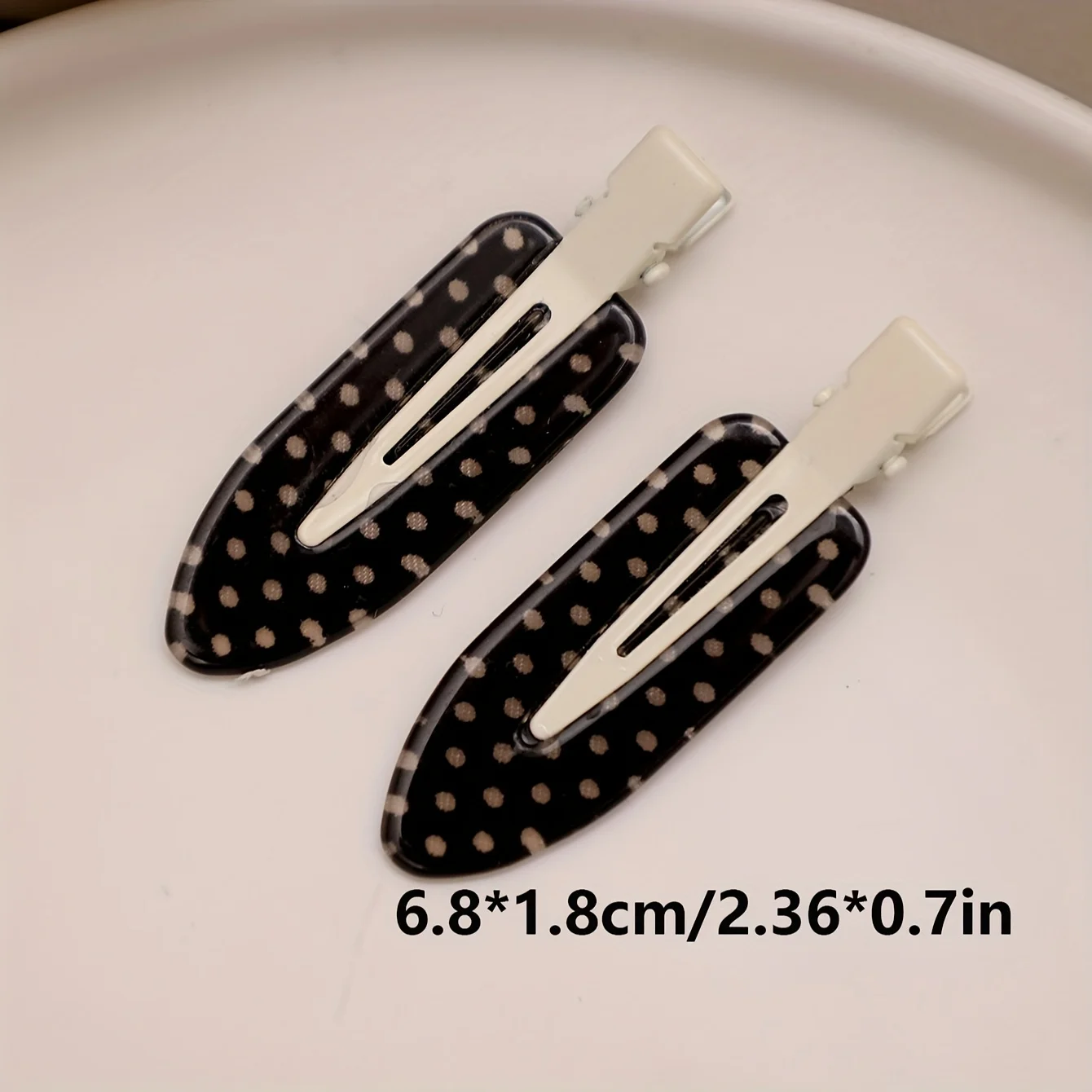 Black White Polka Dot Acrylic Hair Clips Minimalist Secure Hold Suitable for Daily Wear Party Outfits Hair Styling Accessories