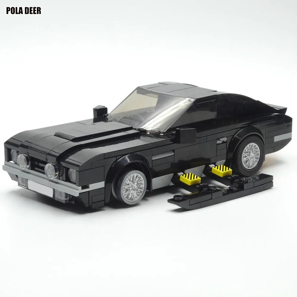 Poladeer 399 Pcs V8 Vantage Speed Champion Sports Car Small Particle Assembly Building Blocks Puzzle Model Toy Holiday Gift