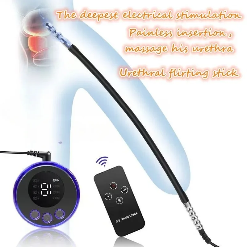 Stymulacja elektryczna cewki moczowej brzmiąca wkładka metalowa wtyczka męska Dilator Shock masturbacja masaż prostaty oko konia pręt Sex zabawki