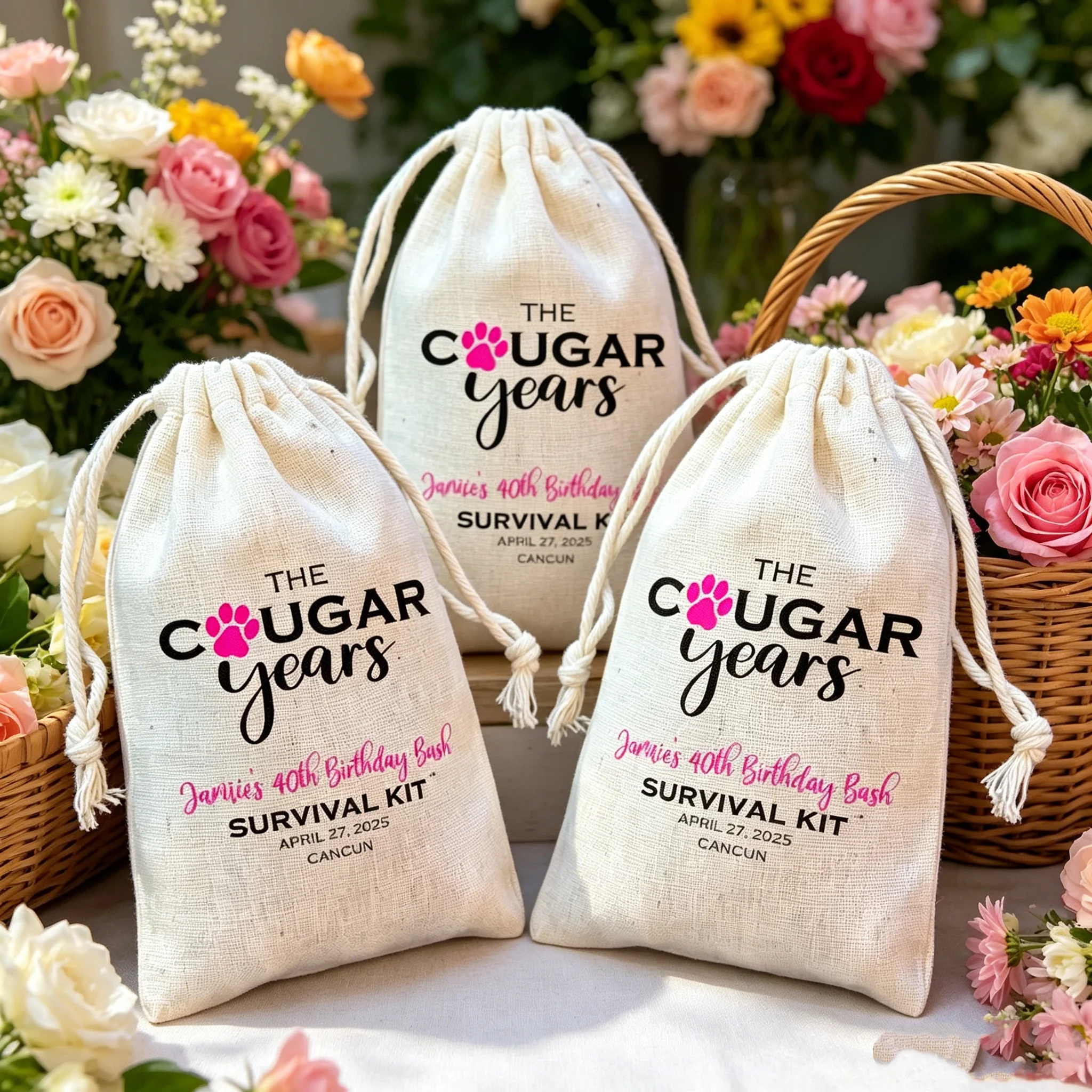 Women Bags For Eid - 20 Stück personalisierte Geschenktüten aus Baumwolle