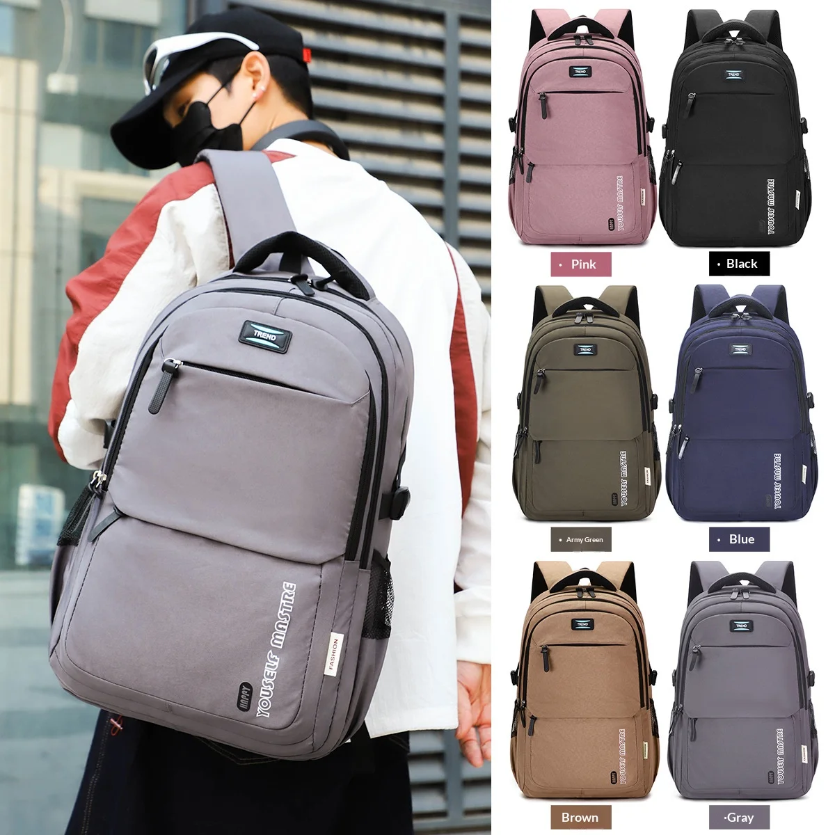 Men's business backpack, women's travel backpack, commuter lightweight schoolbag, waterproof computer bag backpack