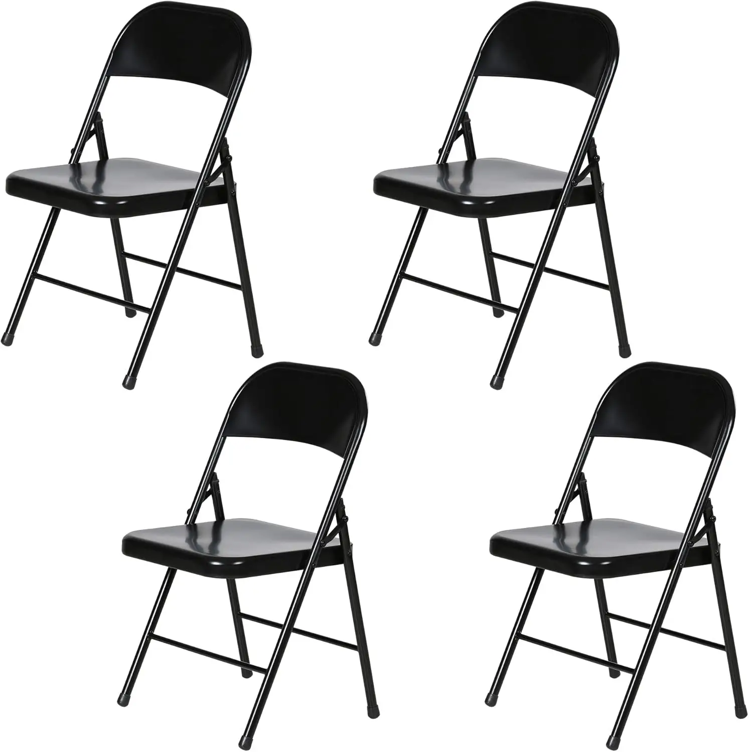 NEW Plastic Development Group Indoor/Outdoor Metal Steel Folding Fold Up Party Chair, Black (4 Pack) USA