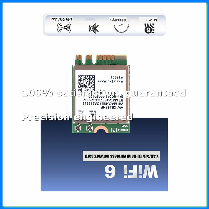 MT7921 WIFI6 2.4G 5G Gigabit Network Card M2 5.2 BT Network Card Desktop Computer Laptop Built-In Wireless Network Card-A73M