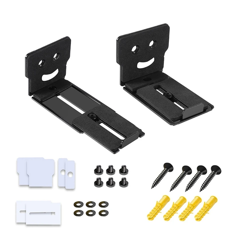 2pcs Universal Speaker Wall Mount Stands, Extendable Arm Floating Rack Home Theater Speaker Holders Metal Construction