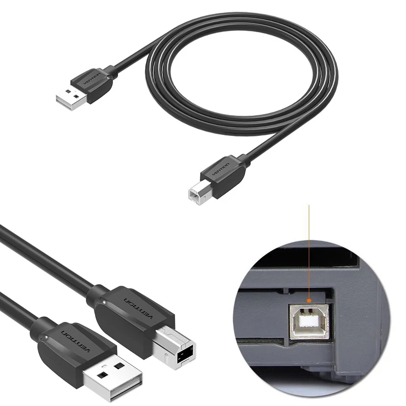 1,5 M/2M/3M/5M USB2.0 USB a HOST MIDI conector de puerto cuadrado cable de datos para Yamaha Casio piano electrónico tambor electrónico