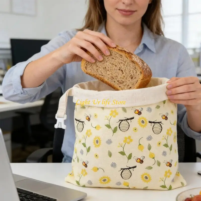 63HA Multipurpose Organic Cotton Bread bag With Wax Layer Prolongs Quality Of Baked Goods And Produce Naturally