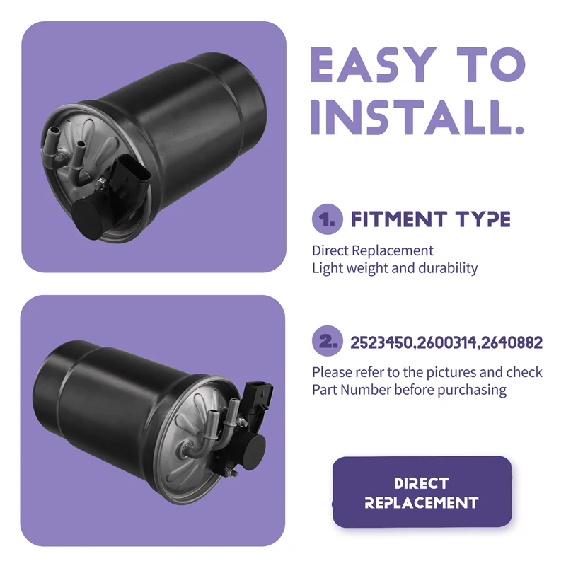 

Direct Fit Fuel Filter For FORD RANGER/BT50 KV61-9155-AH KV61-9B262-AF 2HJ201511C 2315516 2390386 2523450 2600314 2640882