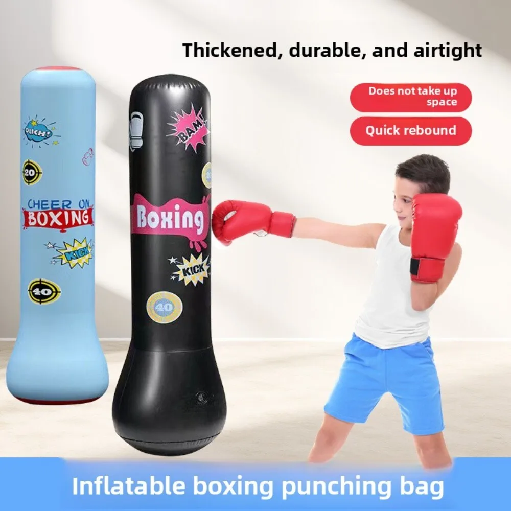 

Kids Inflatable Training Sandbag Stand Up Punching Bag for Home Fitness Exercise Durable Vinyl Tumbling Punch Bag for Youth