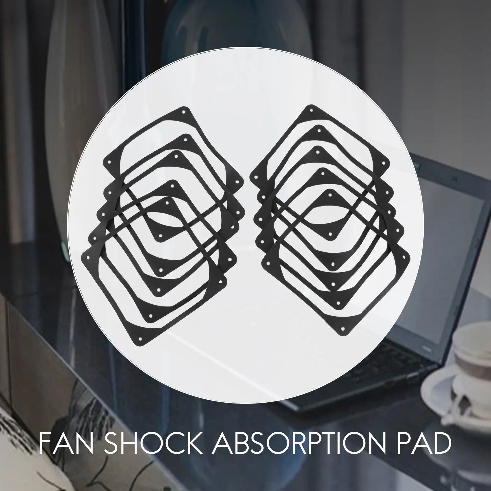 سيليكون مضاد للاهتزاز للكمبيوتر الشخصي ، وسادة تقليل الضوضاء مروحة حافظة الكمبيوتر ، طوقا من من من من من من من نوع 10