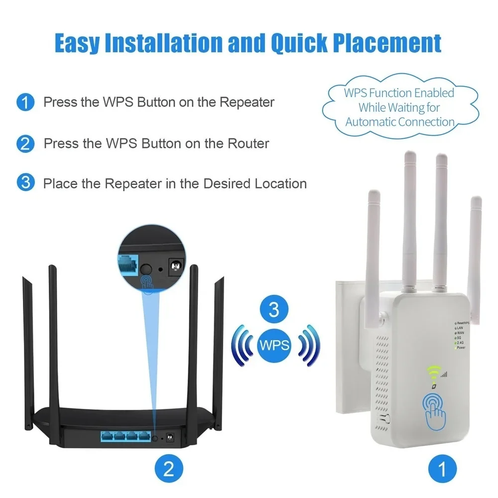 Repetidor Wireless 5g Roteador Potente Wifi 5ghz Sem Fio 2.4