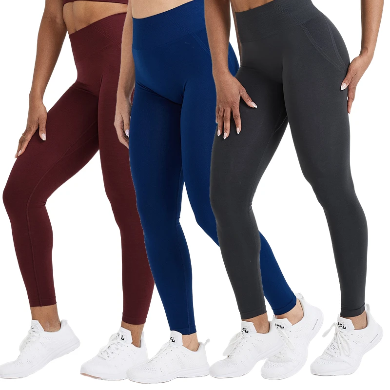 3 Pack Leggings Effortless Seamless Leggings GYM Scrunch Butt Women Push Up Workout Tights Fitness Stretch High Waist Yoga Pants