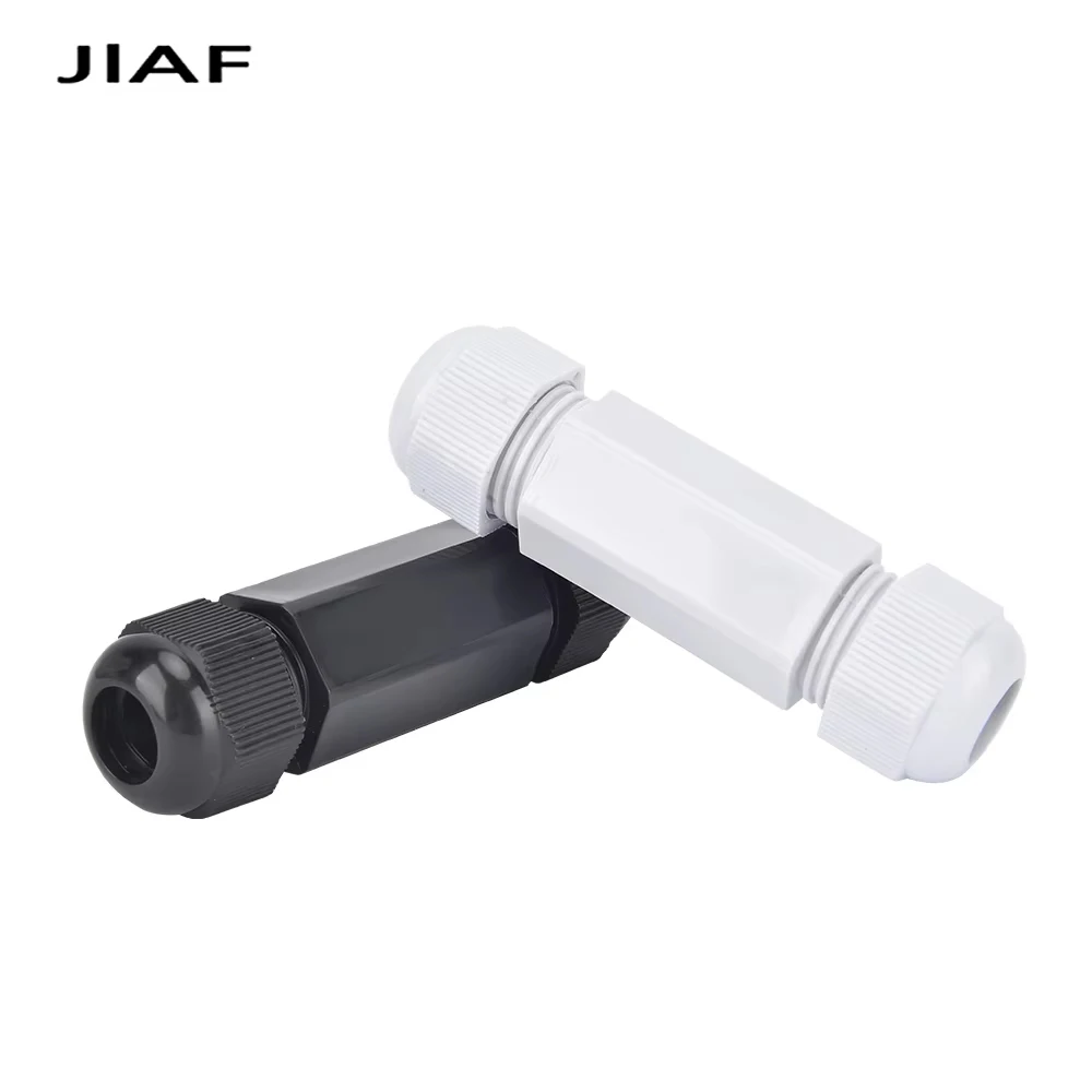 1 Piece IP68 Waterproof Nylon Double Ended Cable Gland Plastic Fixed Sealing Connector Black White