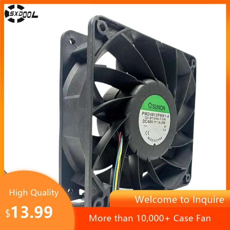 

12038 48V Magnetic Levitation Fan: PMD4812PMB1-A (4200RPM, High Airflow, 32dBA) with Speed Sensor, Communication PSU Fan