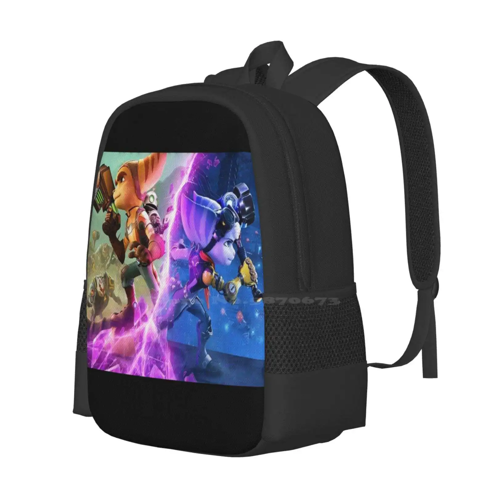 Ratchet & Clank Mochila Estudante Universitário Adolescente, Sacos De Design Padrão