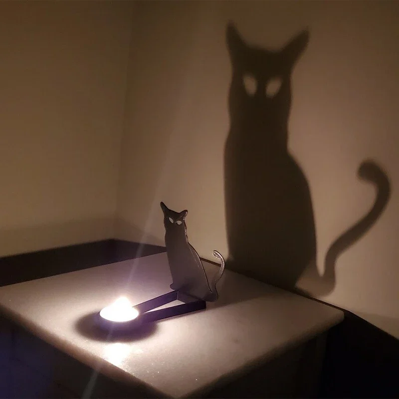 Candle Shadow Halloween Horror Candlestick Metal Decor, Tea Candle Casters Home Decor Fun Office Bedroom Tabletop Decor