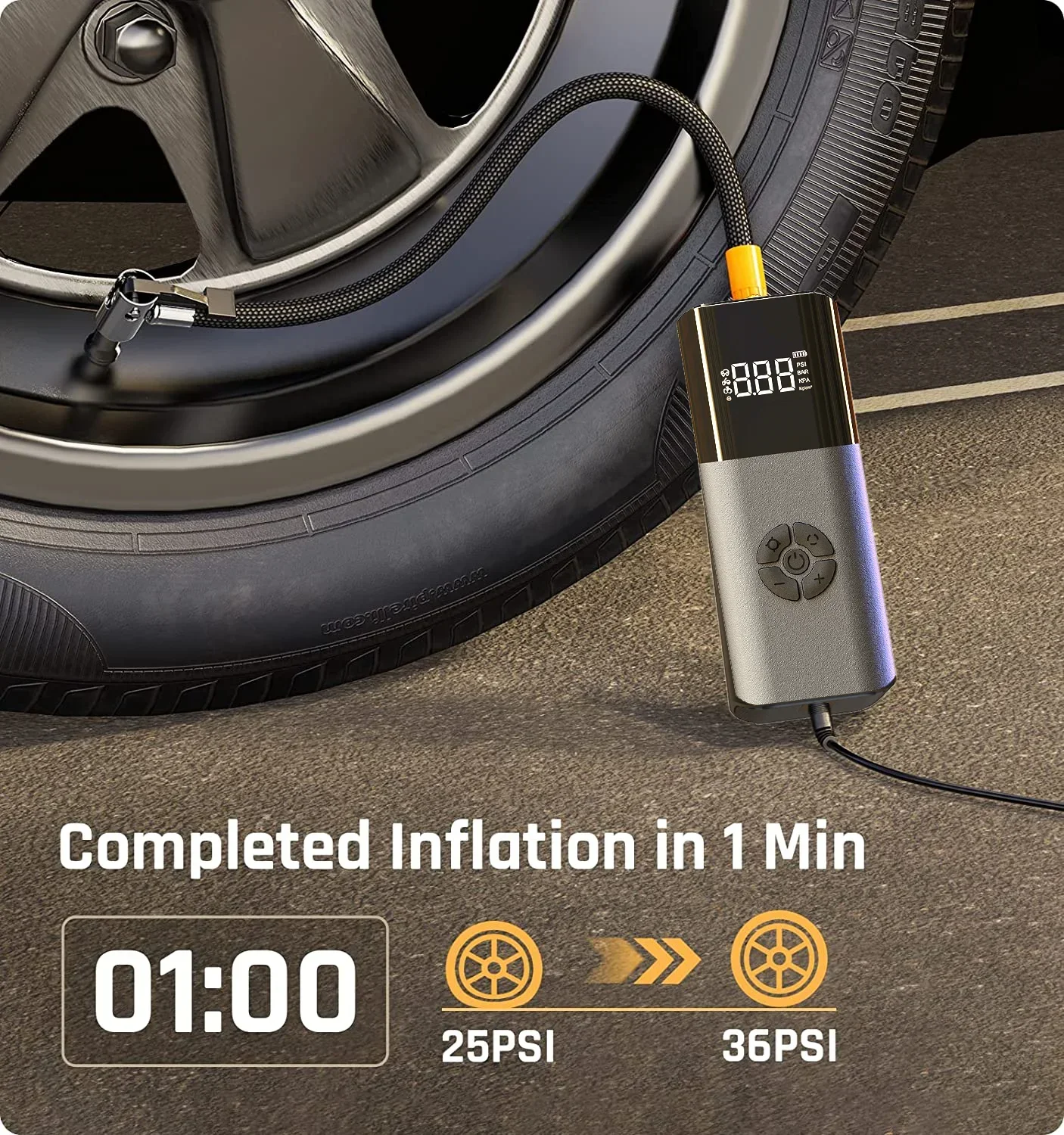 Intelligent Wired Bicycle Pump With Inflation And Deflation Features Free Logo Customization And Tire Pressure Detection