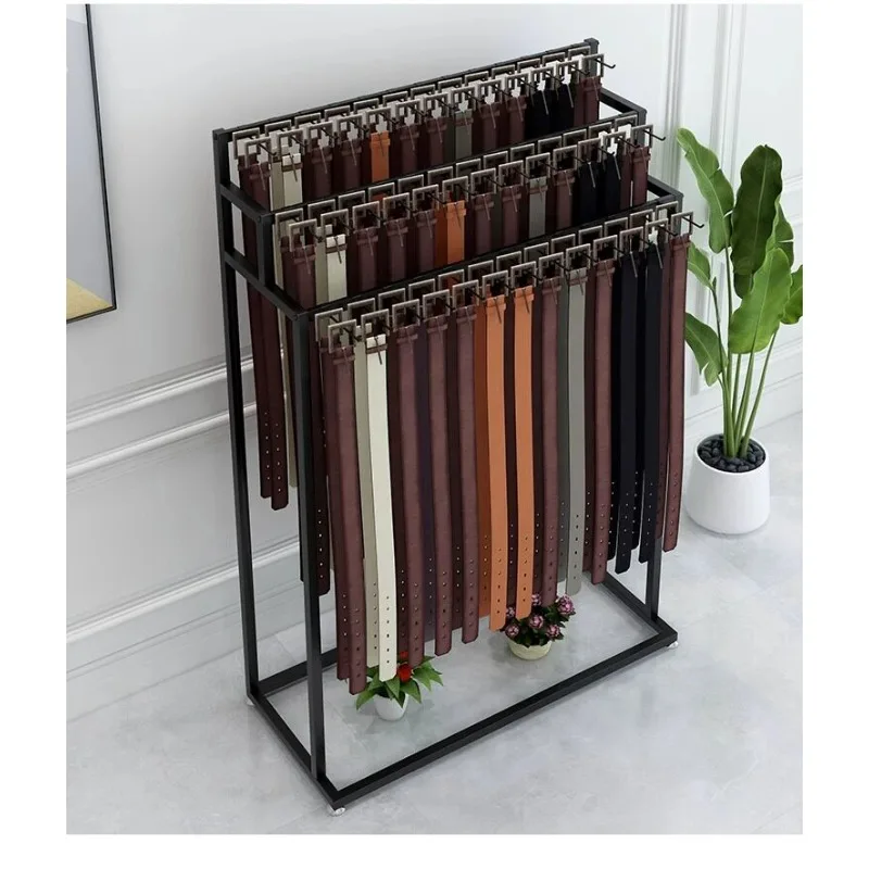 High grade belt bag display rack belt tie rack clothing store multi-layer floor mounted movable display rack