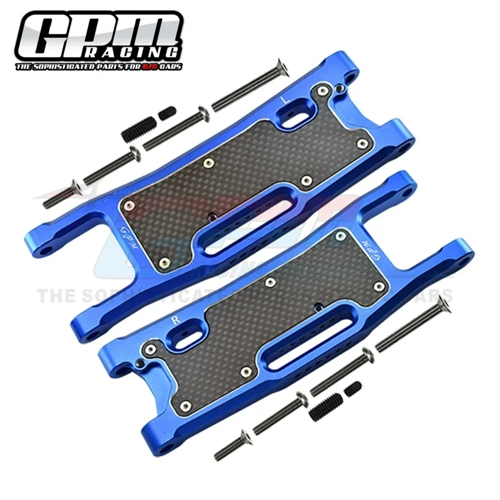 Brazo de suspensión inferior trasero de fibra de carbono de Metal GPM 9533 9534 9634 para Traxxas 1/8 Sledge 4WD Monster Truck 95076-4 piezas de mejora