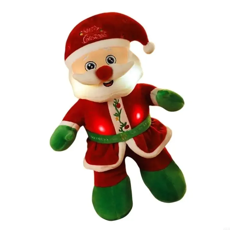 ของเล่นดนตรีรูปซานตาคลอสเทศกาล Light up ตุ๊กตาคริสต์มาส Decors ปีใหม่ตุ๊กตา Plush สำหรับเด็ก Christmas Party ของขวัญ 15UB