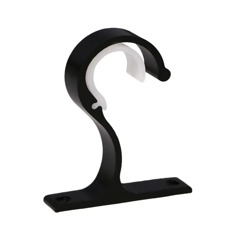1PC Aluminum Alloy Curtain Rod Bracket, Thickened Wall Mount Support for Roman Rod, Top Mounting Hook Base for Drapery Rods