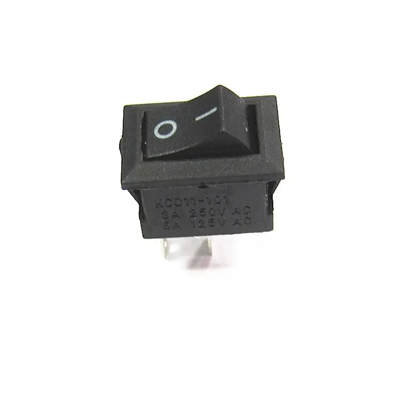 5pc/set Delicate Rocker Switch 10 * 15 mm AC 3A/250V  6A/125V 2 Pin Red Black ON/OFF I/O Micro switch