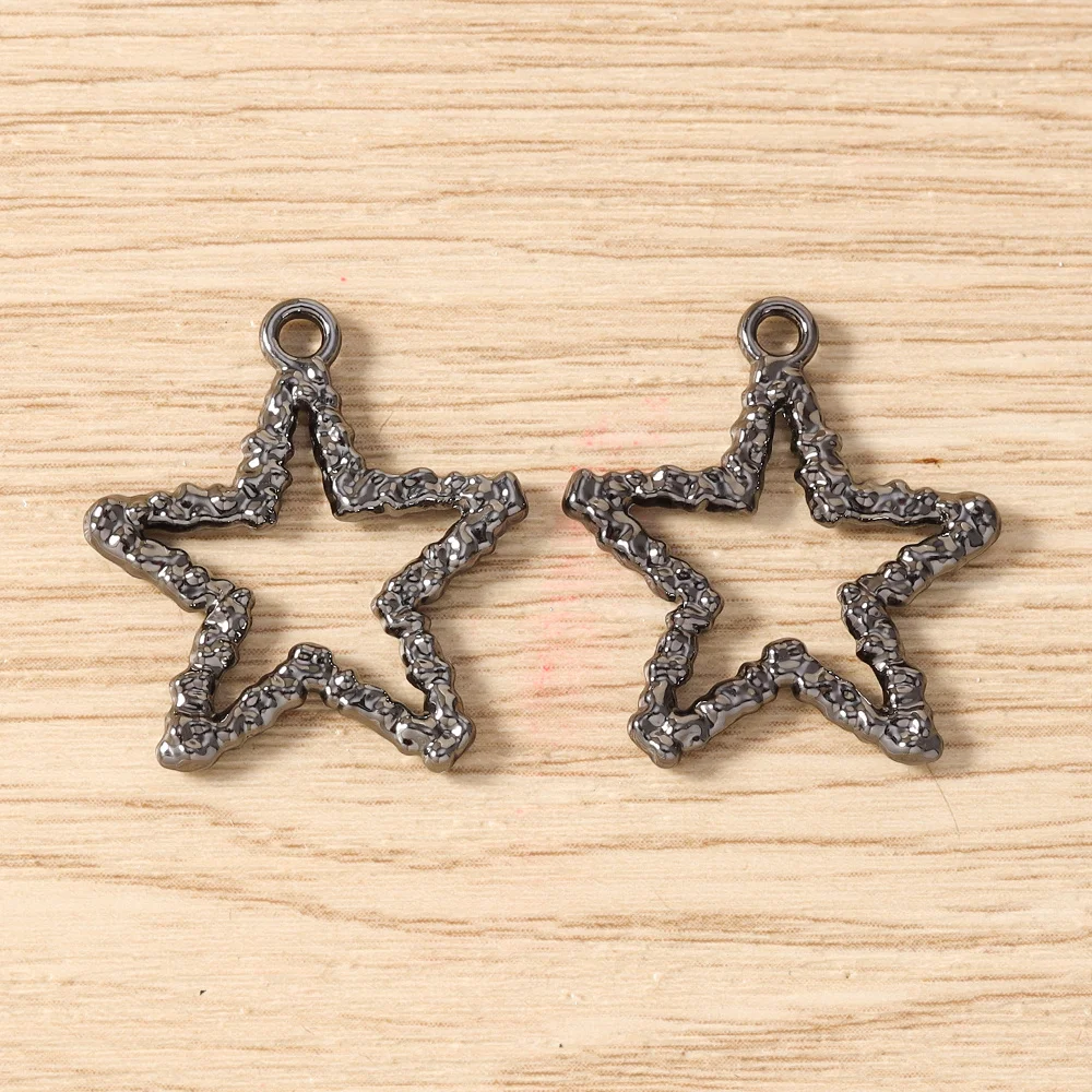 Tusember 5 Stück Hip-Hop Gun Black Sonne Mond Stern Herz Anhänger für Halsketten, Ohrringe, Armbänder, Schmuckherstellung, Bastelzubehör – Detail 17