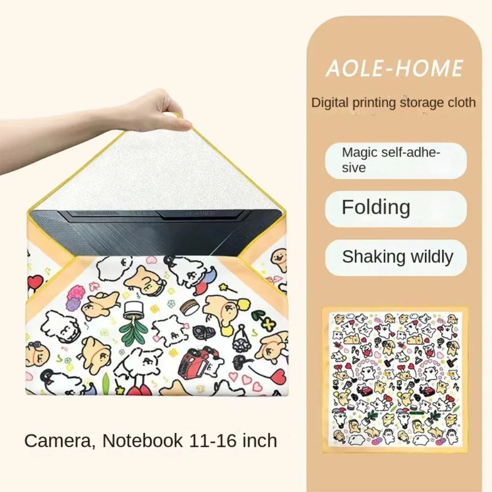 New Cute Dog Camera Wrap Cloth Digital Computer Reusable Camera Protective Cover Waterproof Wrap Around Pouch DSLR Storage Bag