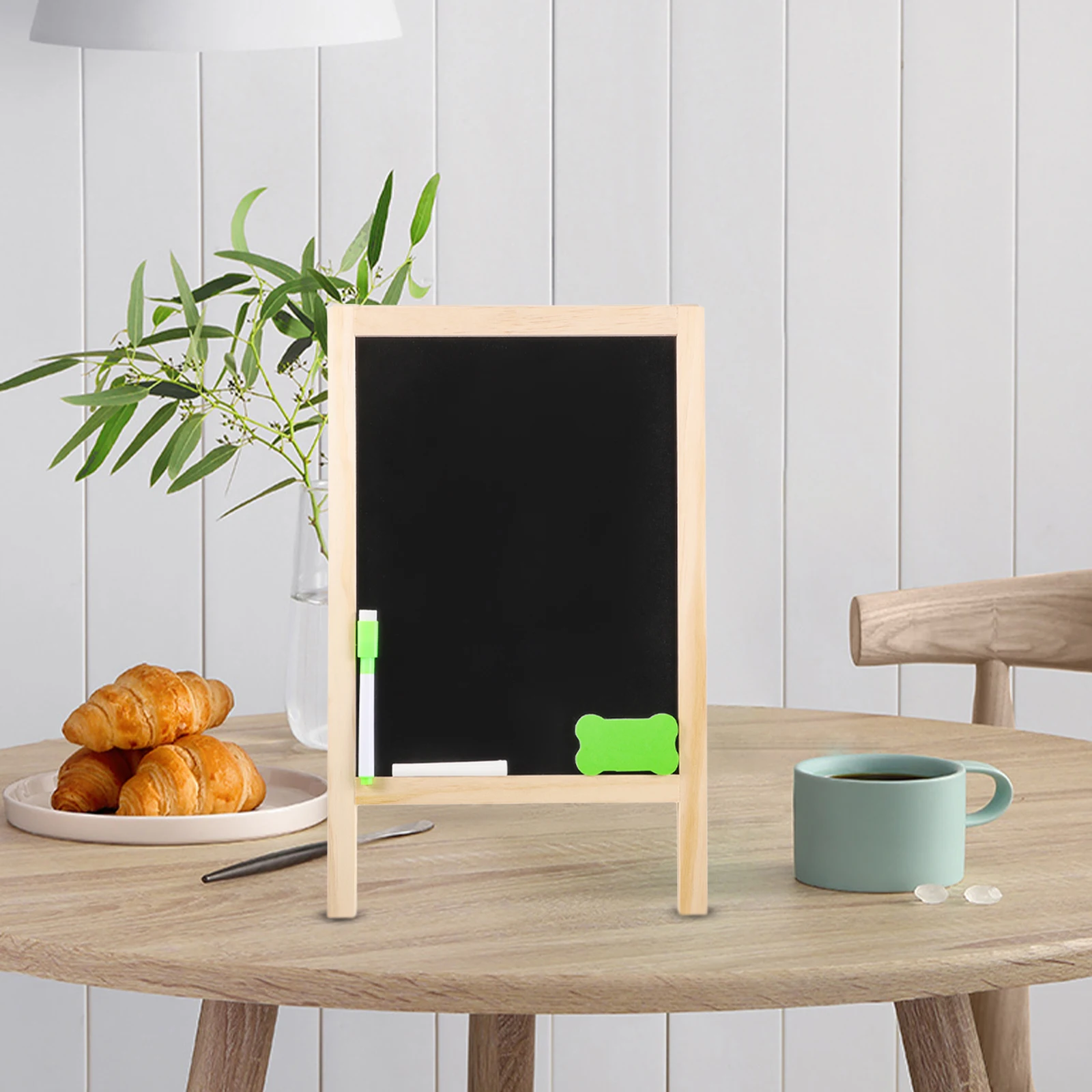 Mini Blackboard Double-sided Chalkboards Wooden Message Board Tags Blackboard Signs Display Notes Schedule Diet
