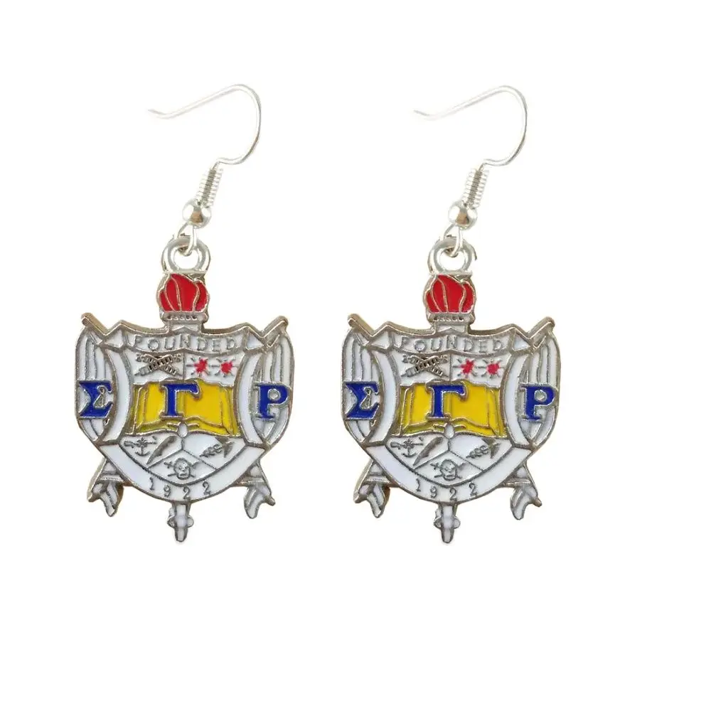 Sigma Gamma Rho Crest Shield enamel charm SGR Shield charm earring Jewelry