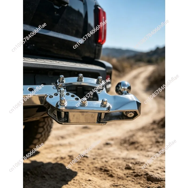 16.5×6.4 Inch 304 Stainless Steel Square Port Car Tow Hook, Height Adjustable Tow Bar Hook