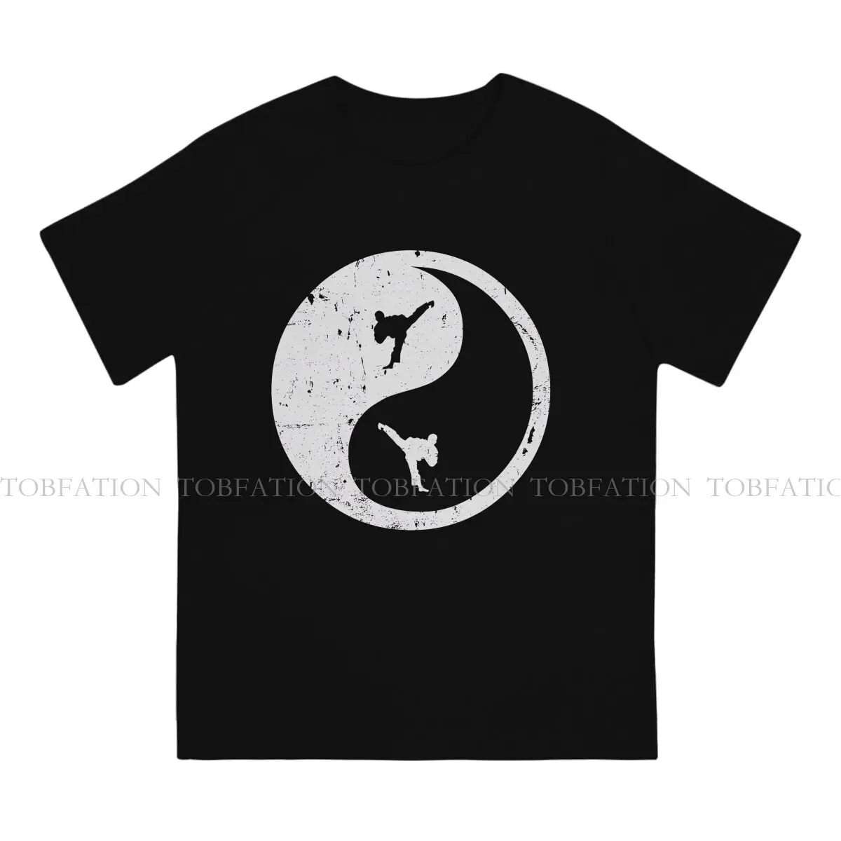 Karate Ying Yang Hipster TShirts Wrestling Male Graphic Pure Cotton Tops T Shirt O Neck Oversized