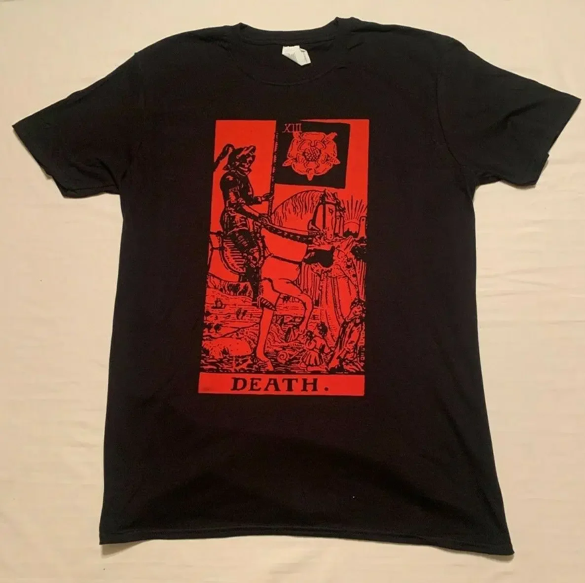 The Death Tarot Short Sleeve Men's T-Shirt Size XL Black Impact Original