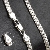 18K Gold/Silver Color 6mm Full Sideways Necklace 8/18/20/24 Inch Chain For Woman Men Fashion Wedding Engagement Jewelry 2
