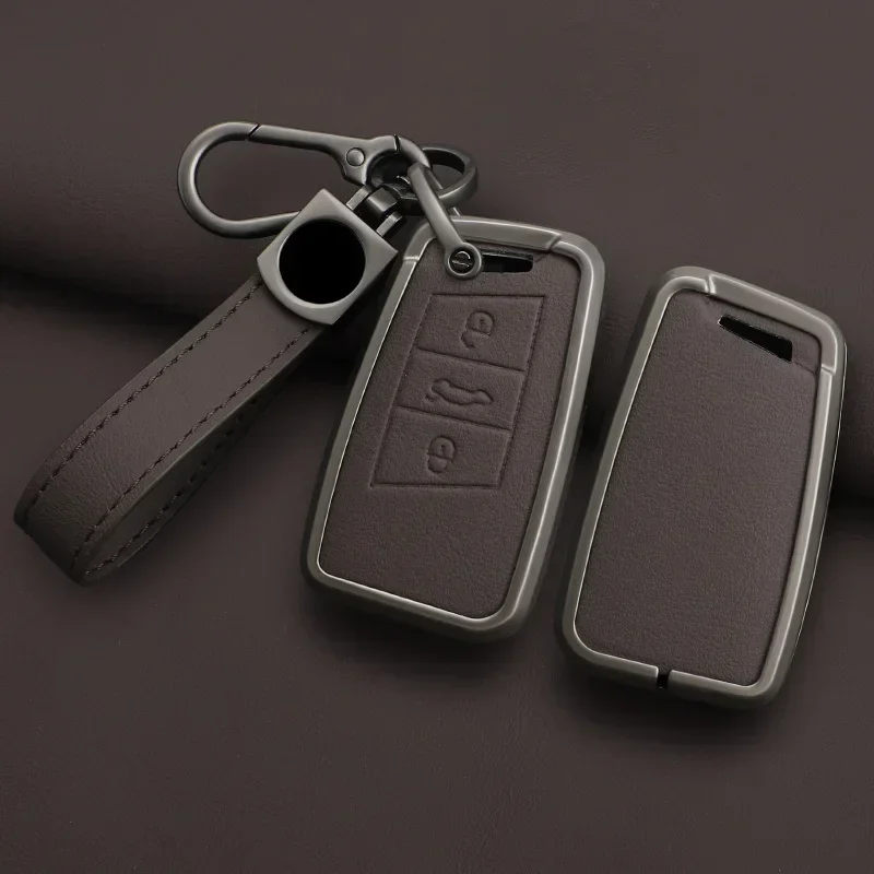 

Alloy Leather Car Key Case ForVW Volkswagen Passat B8 Taos Polo Tiguan For Skoda Kodiaq Fabia Karoq Octavia Seat Ateca Key Cover