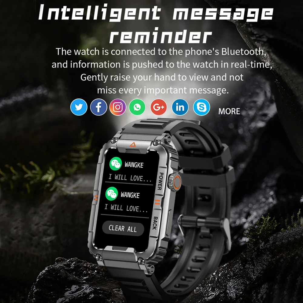 Reloj inteligente deportivo para hombre y mujer, accesorio de pulsera resistente al agua con llamadas, Bluetooth, pantalla táctil HD de 2023