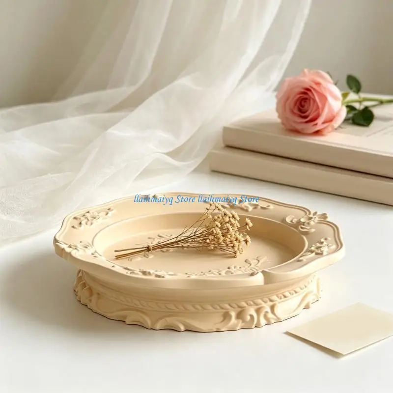 573B Embossed Lace Silicone Tray Mold for Handmade Patterned Craft Projects