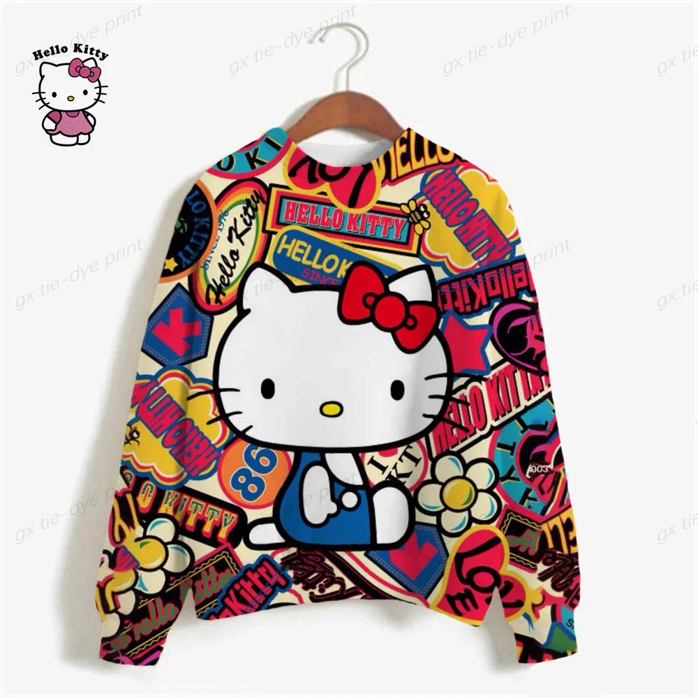 Hoodie Pullover Hooded Sweatshirts Women HELLO KITTY Print Long Sleeve Plus Size Casual Pull Hoody Autumn Clothes Sudadera y2k